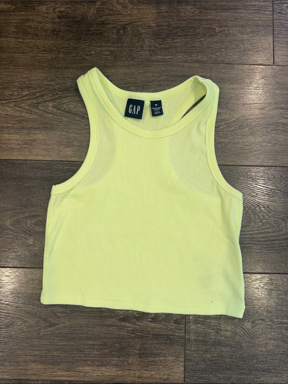 GAP Women's Neon Lime Ribbed Crop Tank